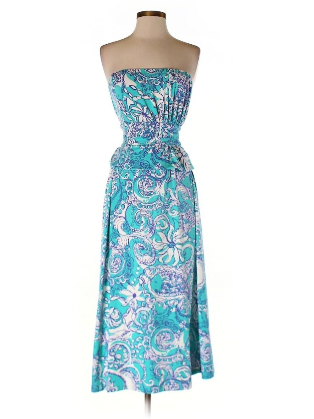Women Lilly Pulitzer Holbrook Strapless Maxi Dress Montauk Size XS